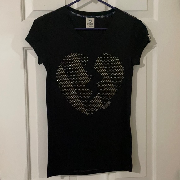 Pink Rhinestone Heartbreak Tee - Picture 1 of 4